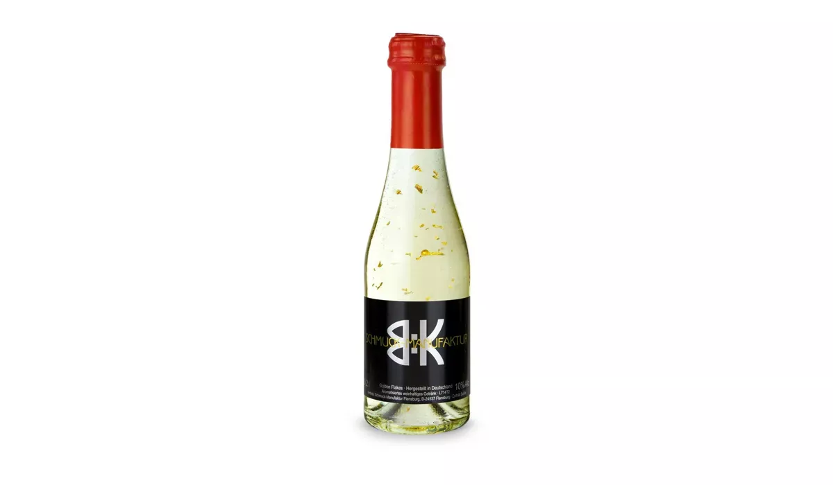 Golden Flakes small - bottle clear - Capsule red, 0.2 l
