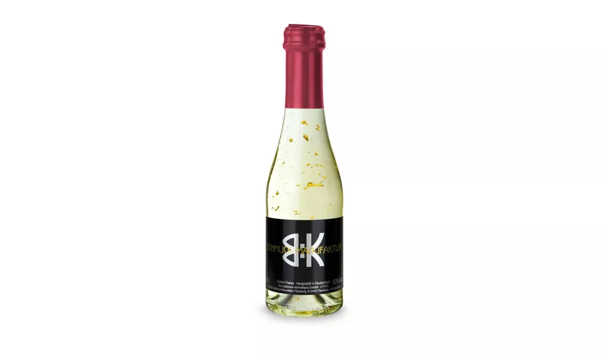 Golden Flakes small - bottle clear - Capsule Bordeaux red, 0.2 l