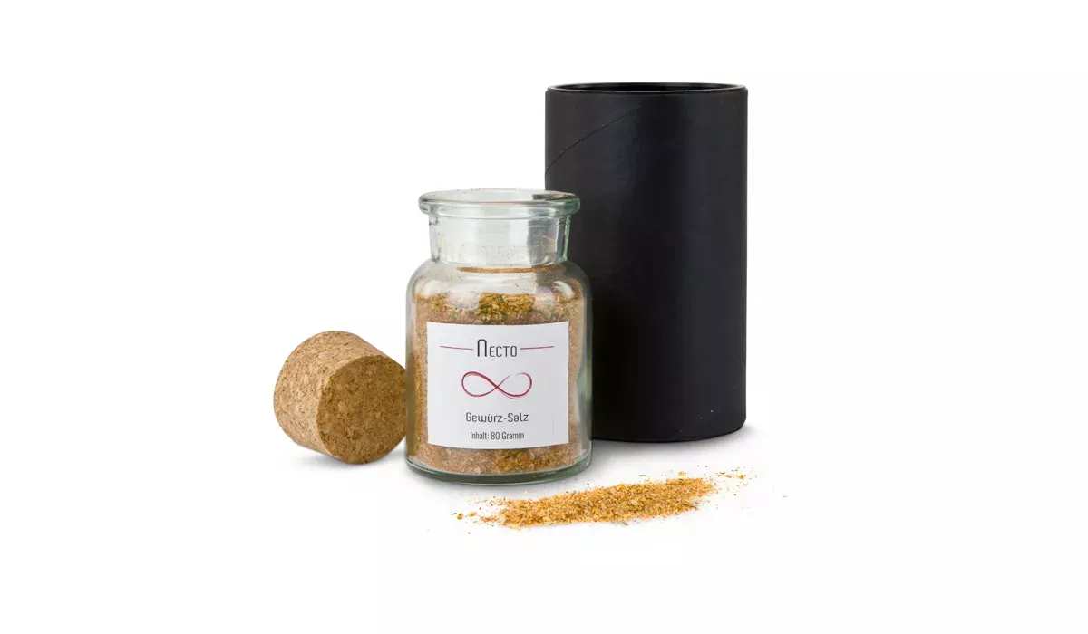 Gift box/Present set: Spice salt Necto in glass