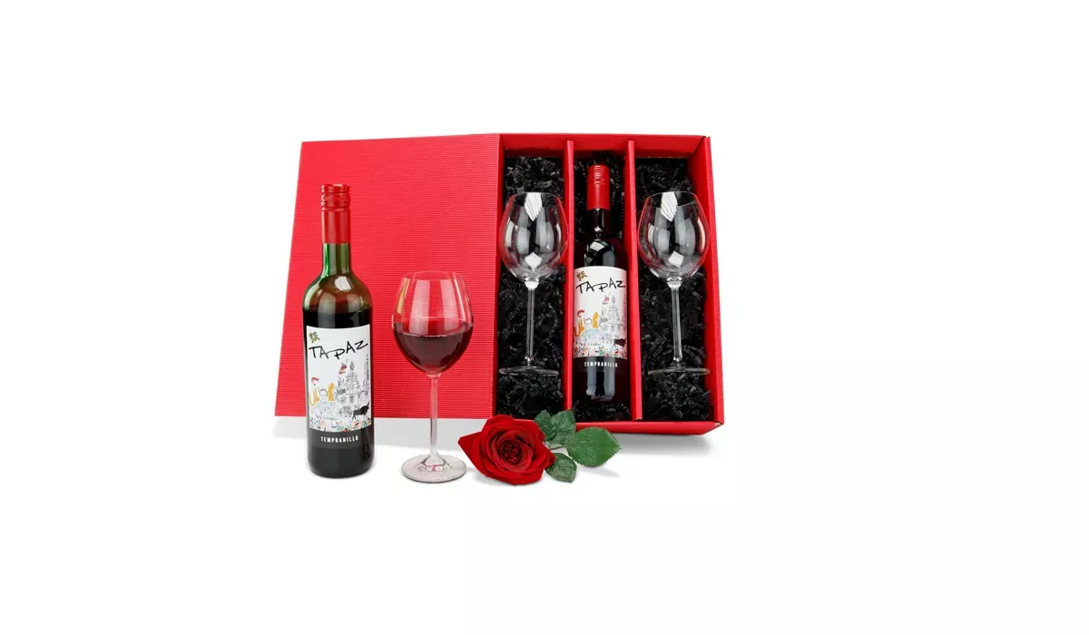Gift box/Present set: Red wine for two