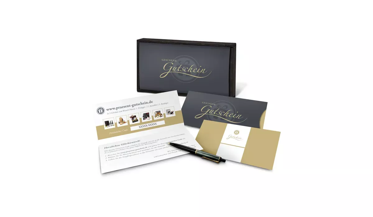 Gift voucher gold in wooden box 35 €