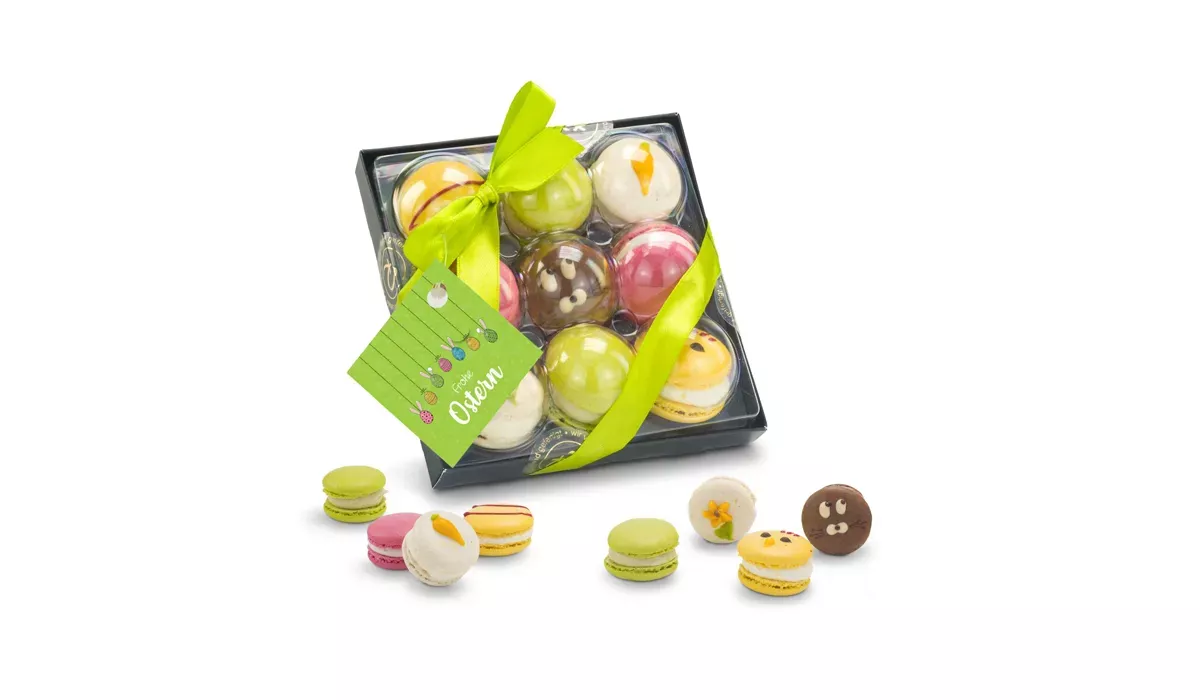 Bunte Oster-Macarons, 90 g