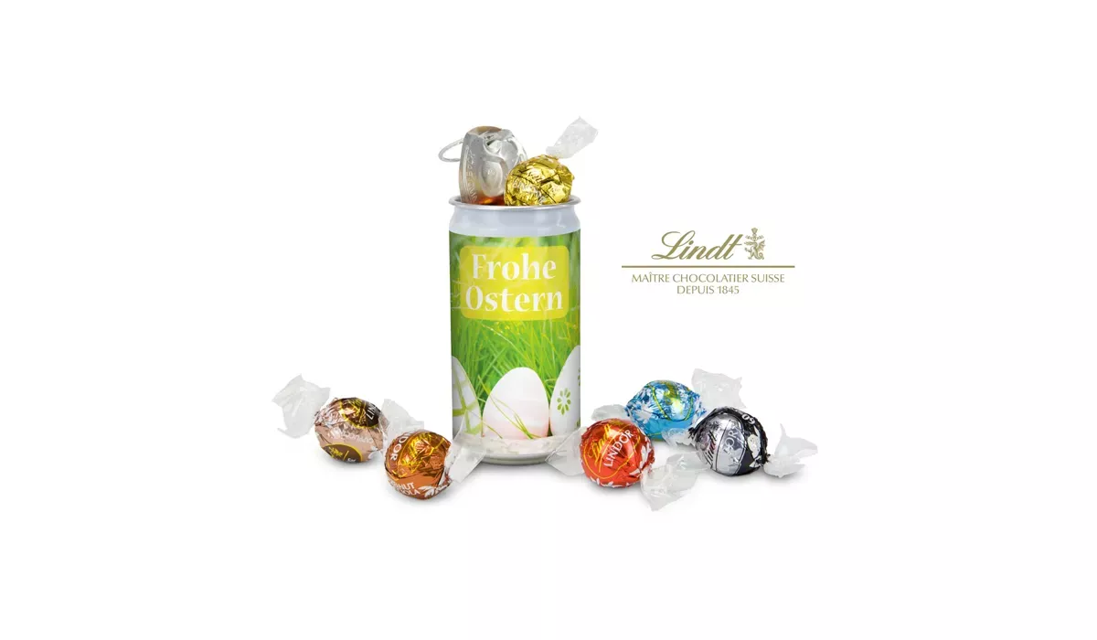 Gift product / gift article: Lindt Secret Easter - Label Frohe Ostern - EierWiese