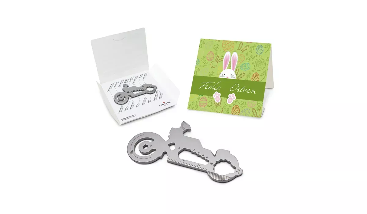 ROMINOX® Key Tool Motorbike (21 Funktionen) Frohe Ostern Hase