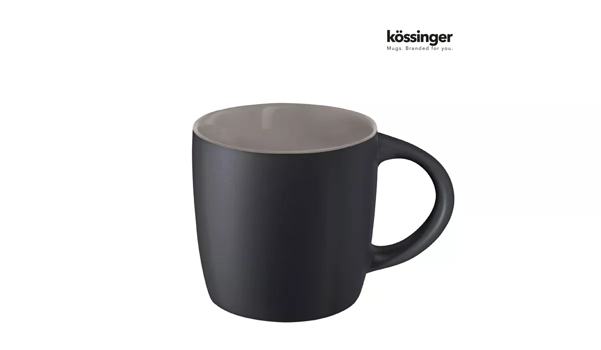 Mug Ennia Black Inside 250 ml - outside matte black-gray