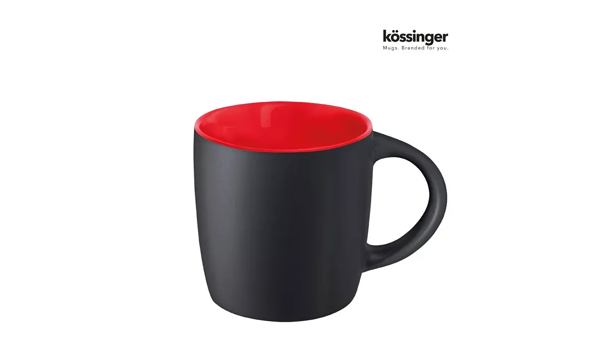 Tasse Ennia Black Inside 250 ml außen matt schwarz-rot