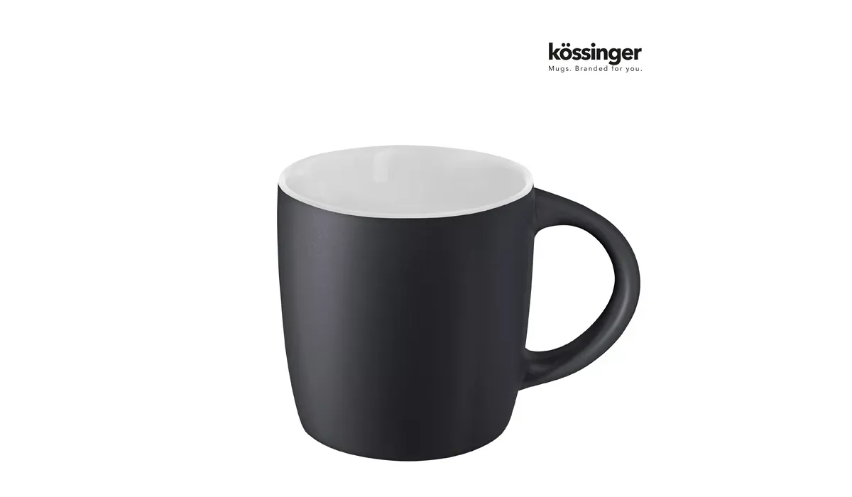 Mug Ennia Black Inside 250 ml - outside matte black-white