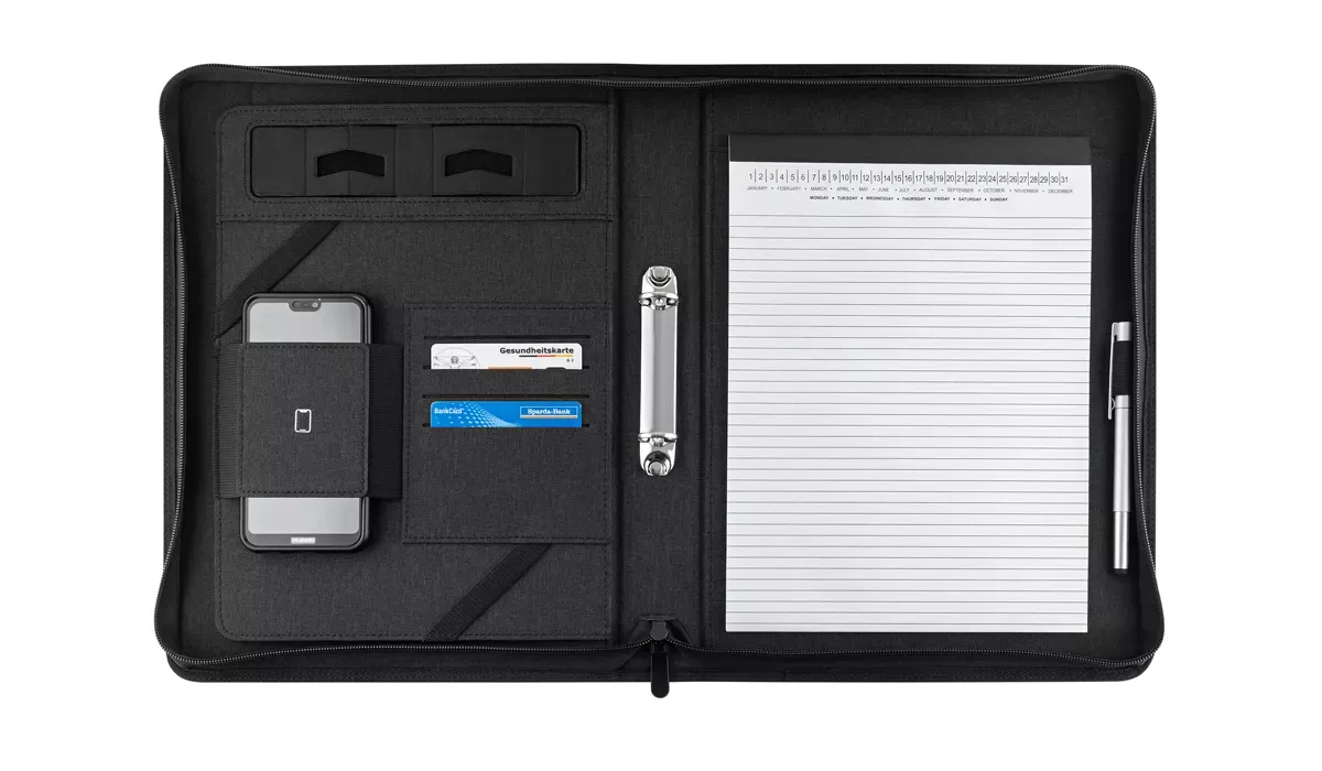 Writing Case Executive Business Portfolio MaxiZip4 black