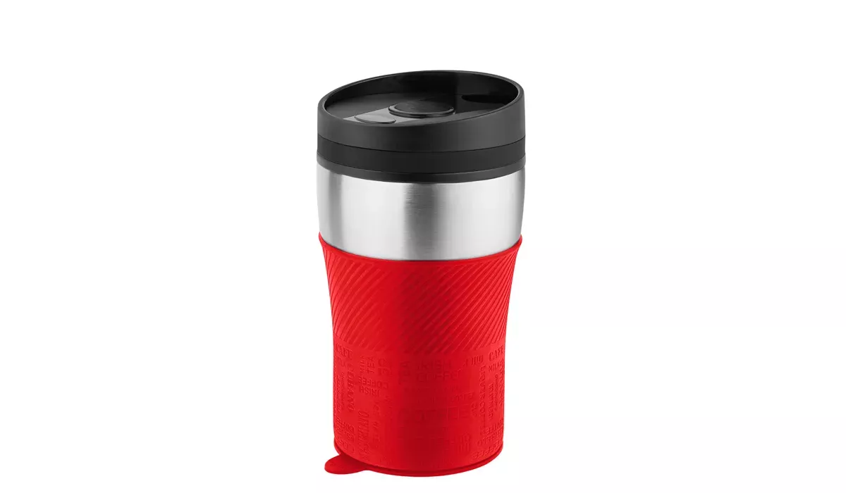 Thermobecher CremaOfficinaMagic silber/rot