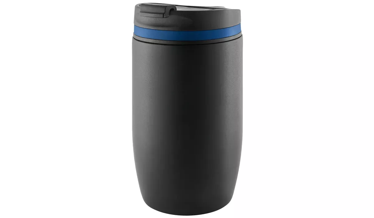 Thermobecher CremaOfficinaNero schwarz/Ring blau