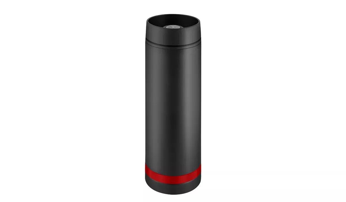 Thermo mug Crema 360° black/ring red