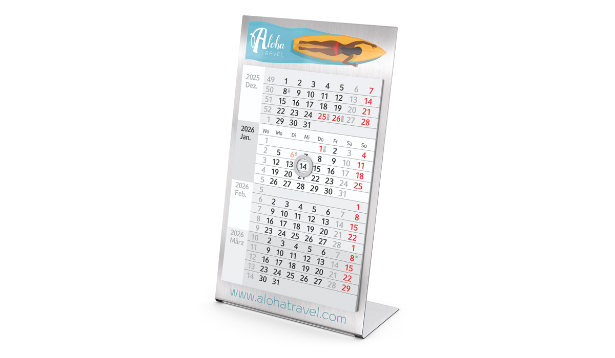 4-month calendar 2026 Desktop 4 Steel 2-years
