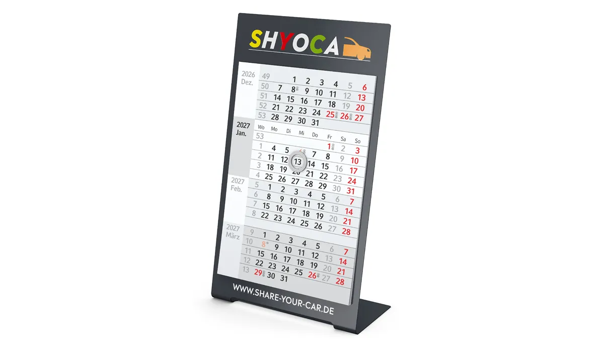 4-month calendar 2027 Desktop 4 Color 1-year