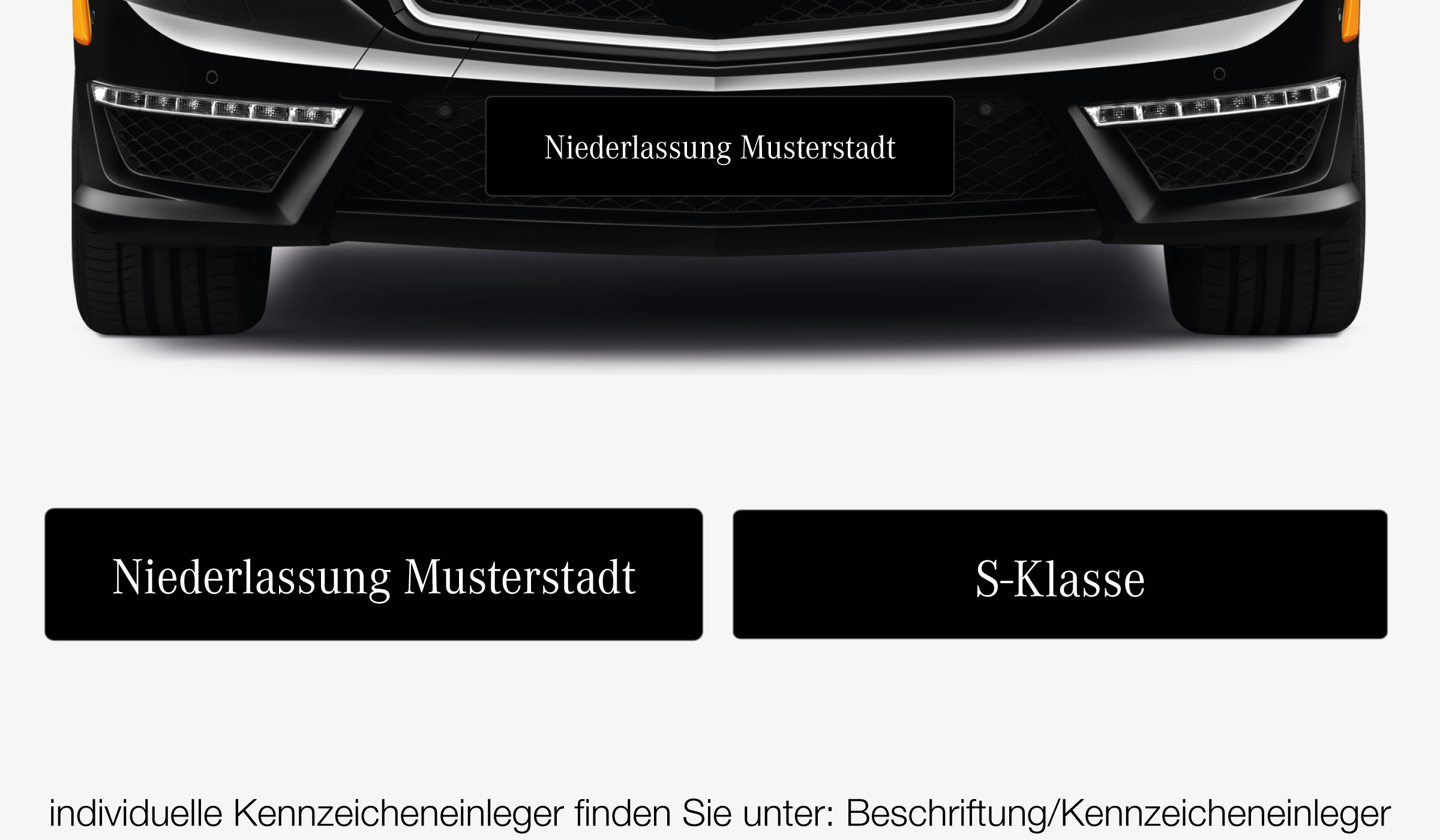 Kennzeicheneinleger Mercedes mit individuellem Schriftzug