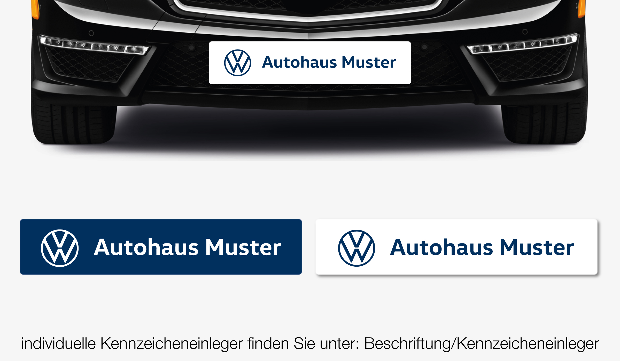 Kennzeicheneinleger VW mit individuellem Schriftzug