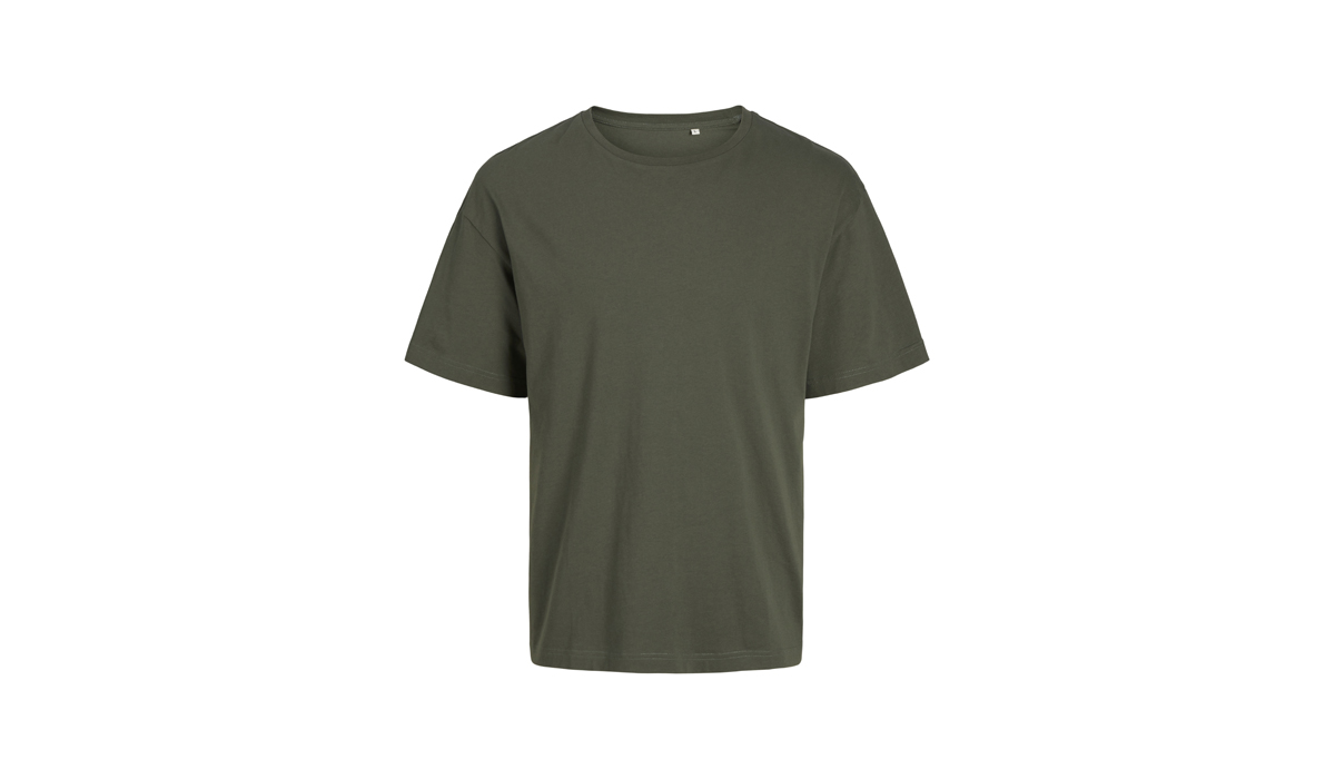JACK & JONES - Frame Oversize Tee Blk 3911 - beetle green
