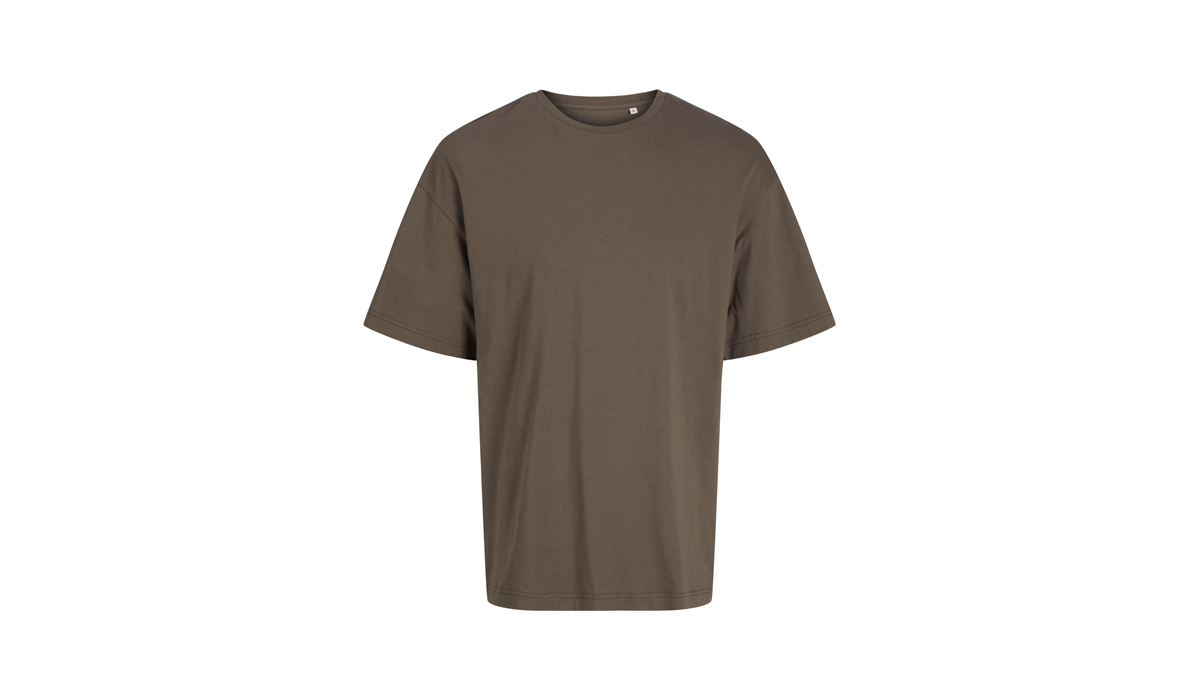 JACK & JONES - Frame Oversize Tee Blk 3911 - falcon brown
