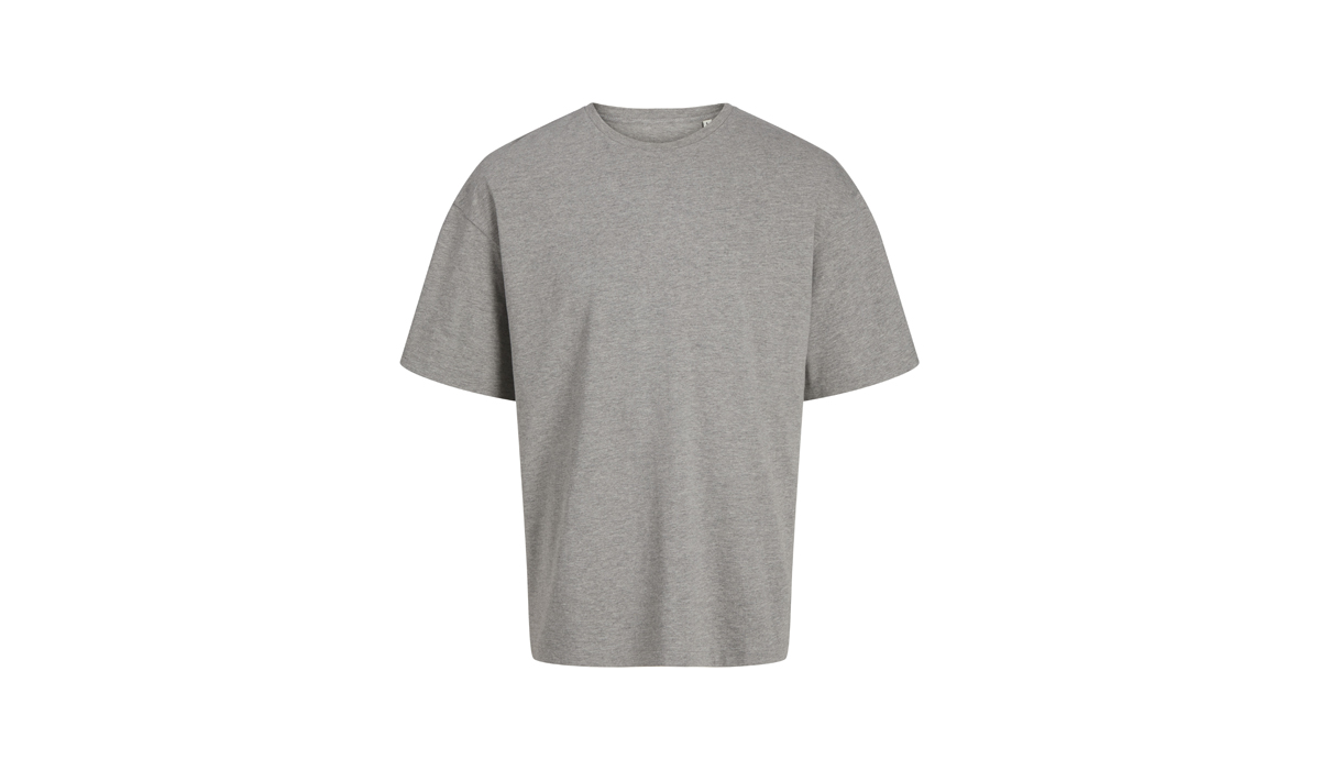 JACK & JONES - Frame Oversize Tee Blk 3911 -  light grey melange 