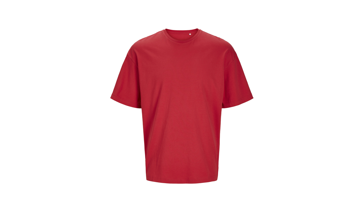 JACK & JONES - Frame Oversize Tee Blk 3911 - lipstick red
