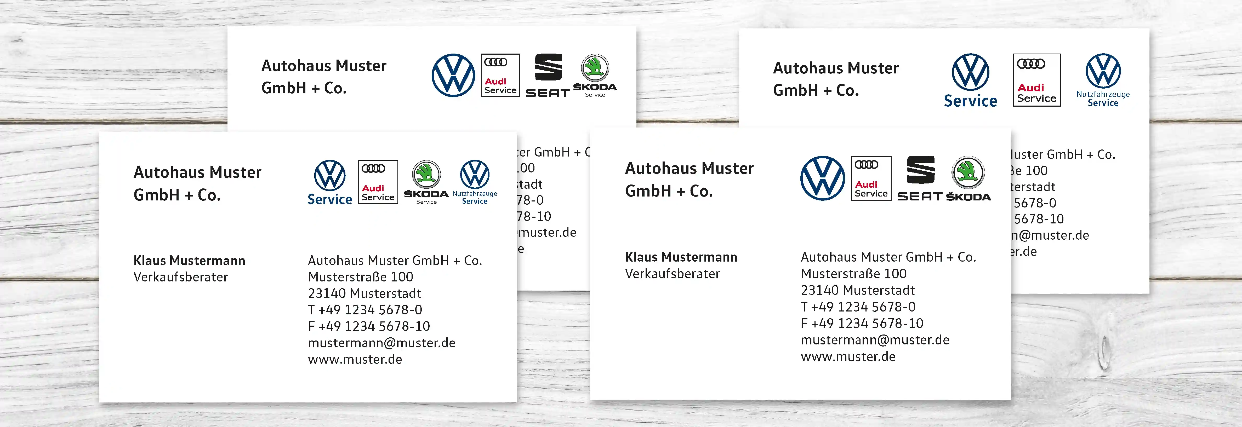 VW Multi Brand Design Visitenkarten und Terminkarten