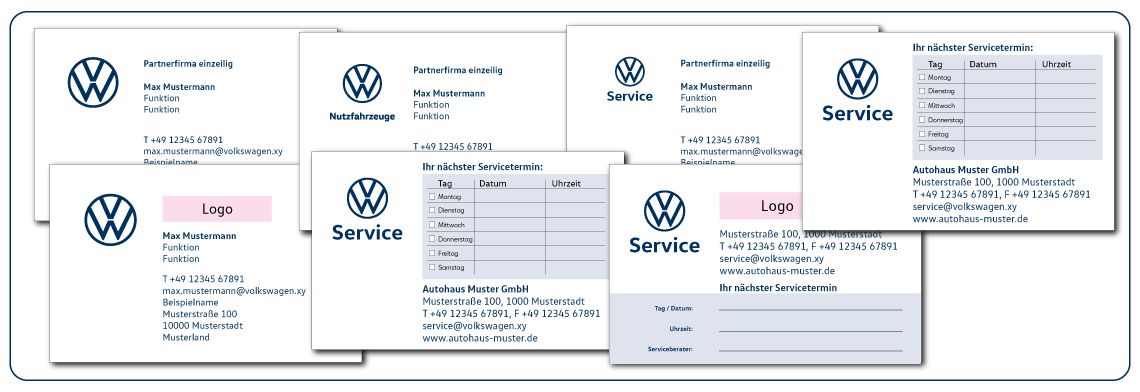 Visitenkarten und Terminkarten VW - Nutzfahrzeuge - Service