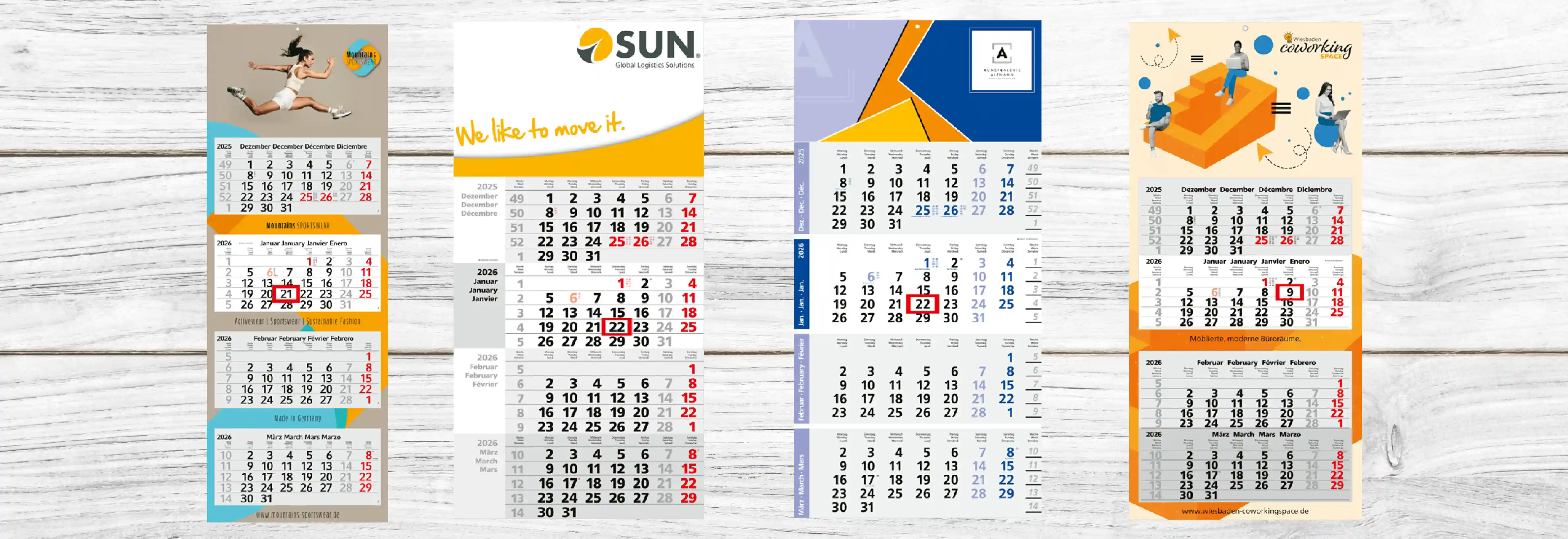 4-month calendar